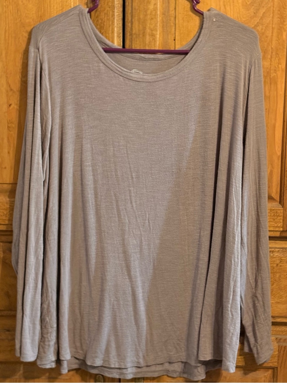 Maurice's 24/7 Long-Sleeve Crewneck T-Shirt Soft Mauve 2X